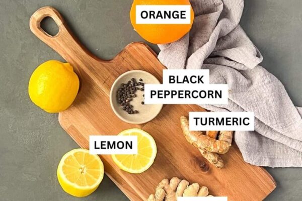 Lemon Ginger Turmeric Powder Shot Recipe